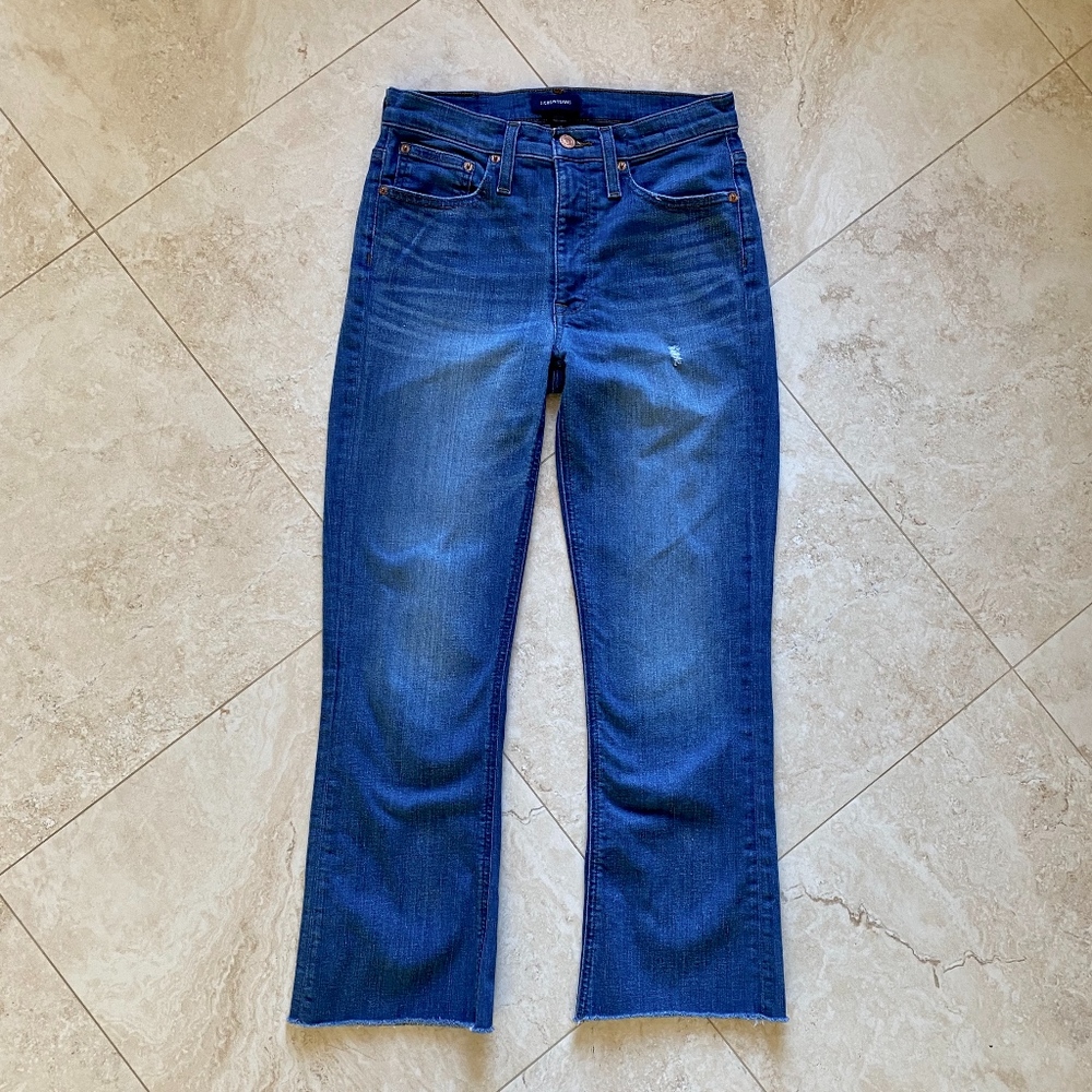 JCrew Demi-boot crop jean in medium blue wash
